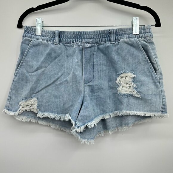 Aerie Distressed with Floral Lace Exposed Pockets Jean Shorts Size Small / 29 - Picture 1 of 3